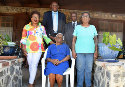 Dr. Alice Henry, Dr. David Hall, Olivia Henry, Dr. Usman Adamu and LeVelle Henry at the Henry residence.