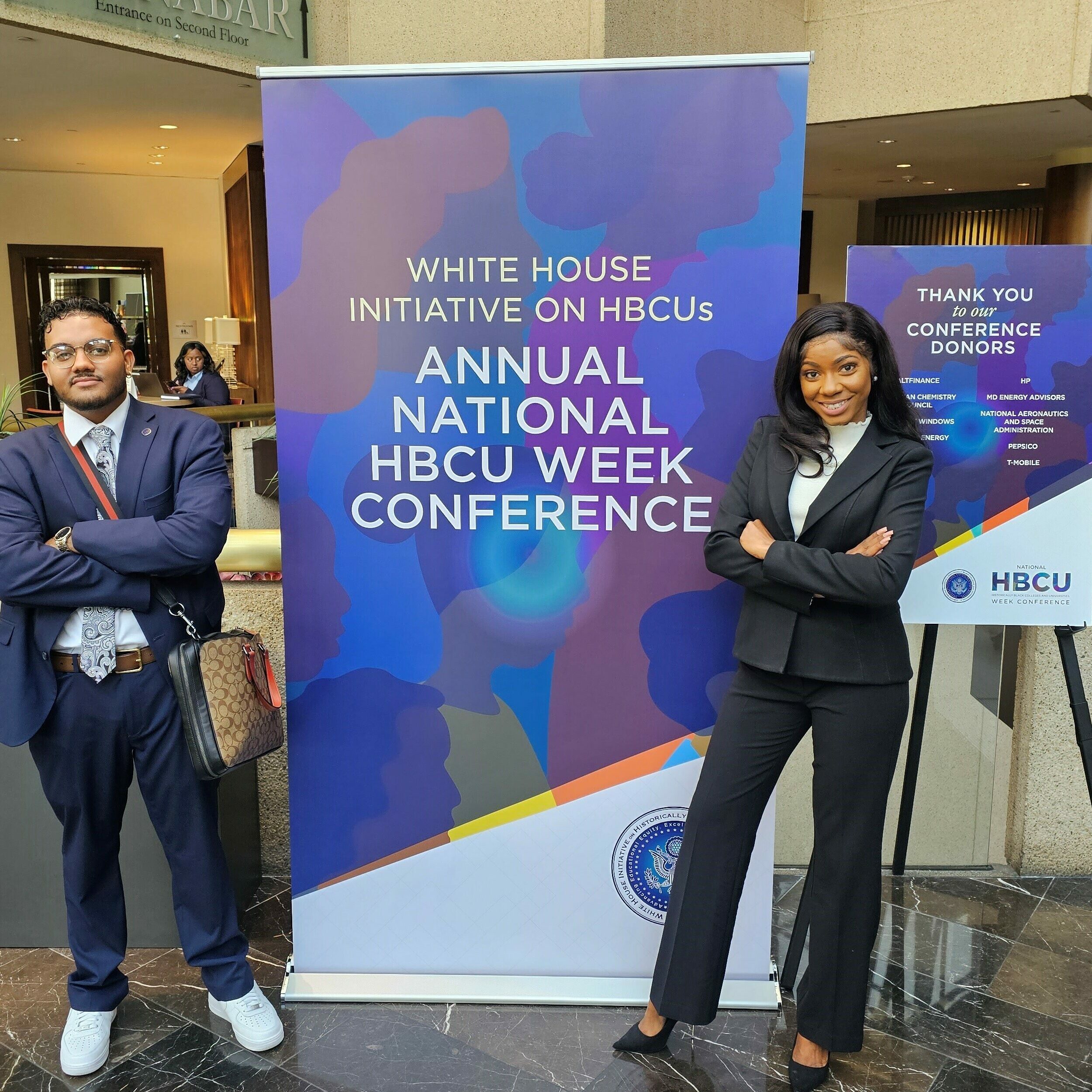 Michael Bell and Jackeima Flemming attend the National HBCU Week Conference.